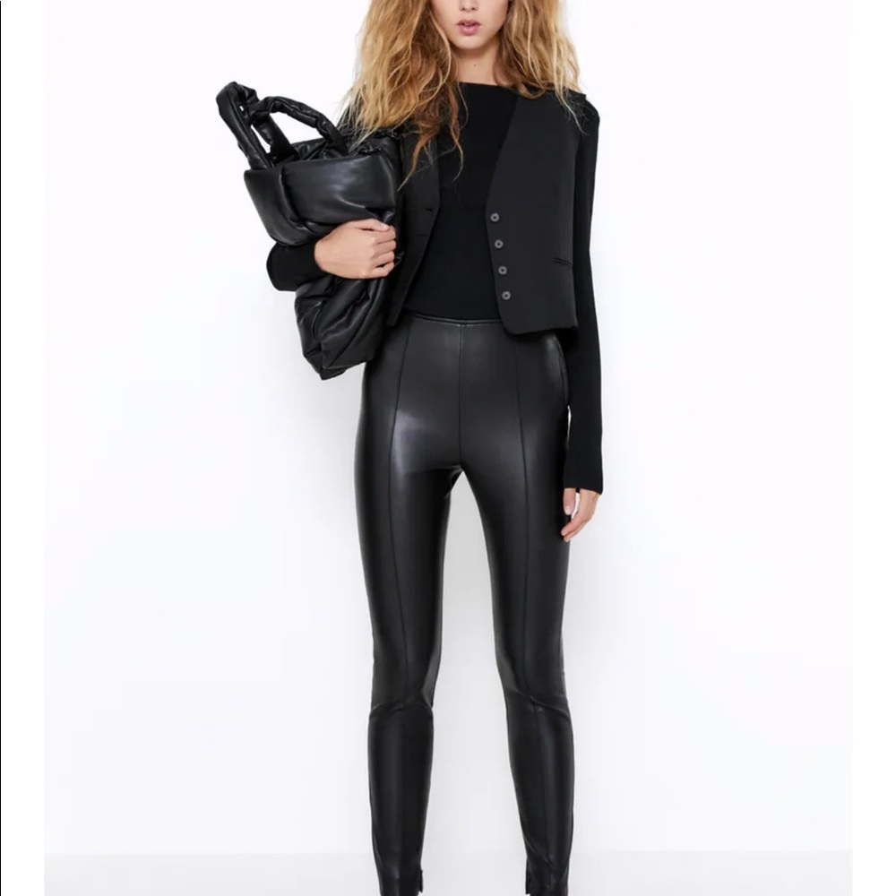 Zara leather leggings